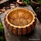 Nature's Basin Tree Bark Themed Bowl, 6" Resin Woodlandbasin Bird Bath Decor